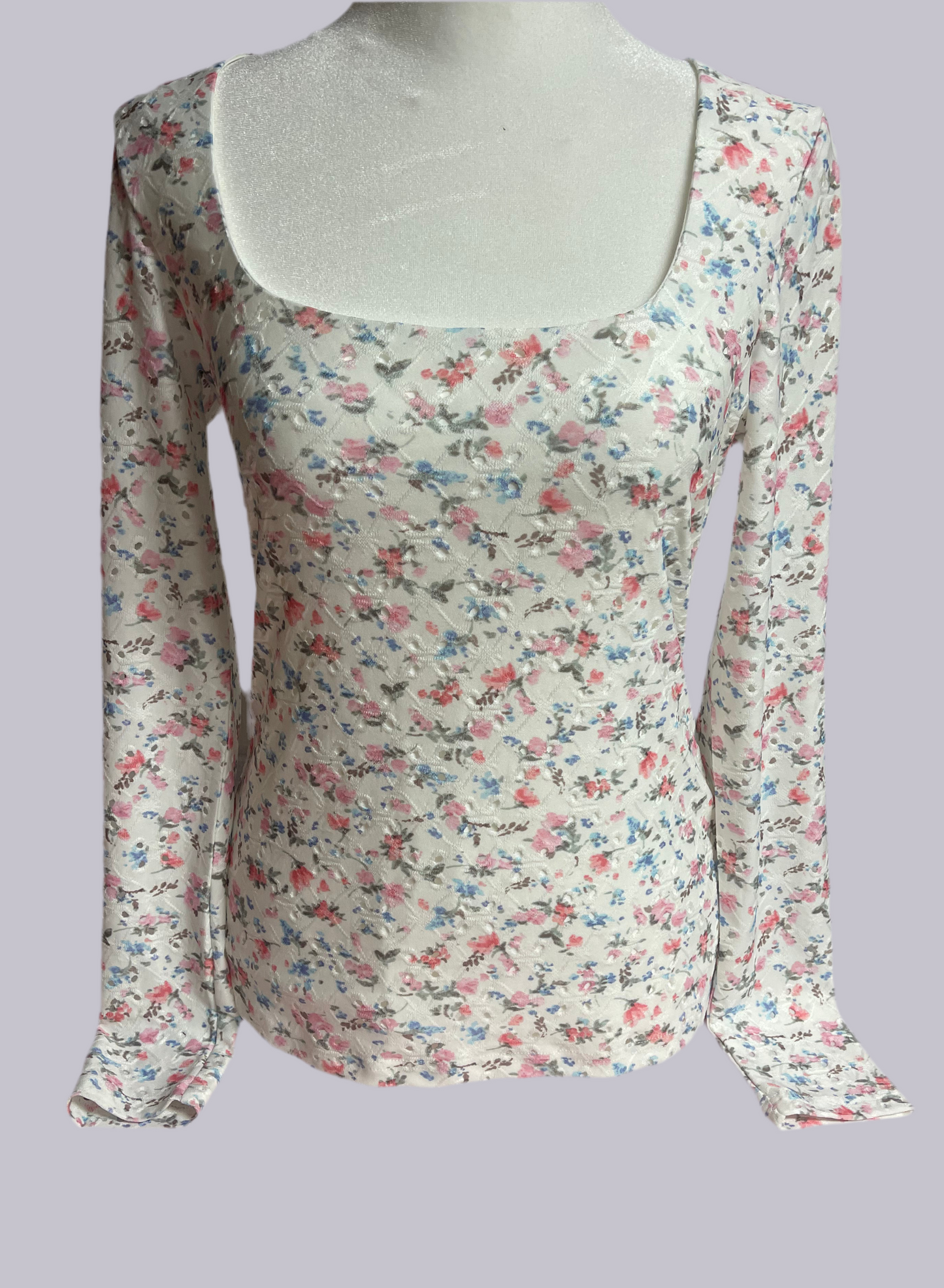 Floral Square Neck Top