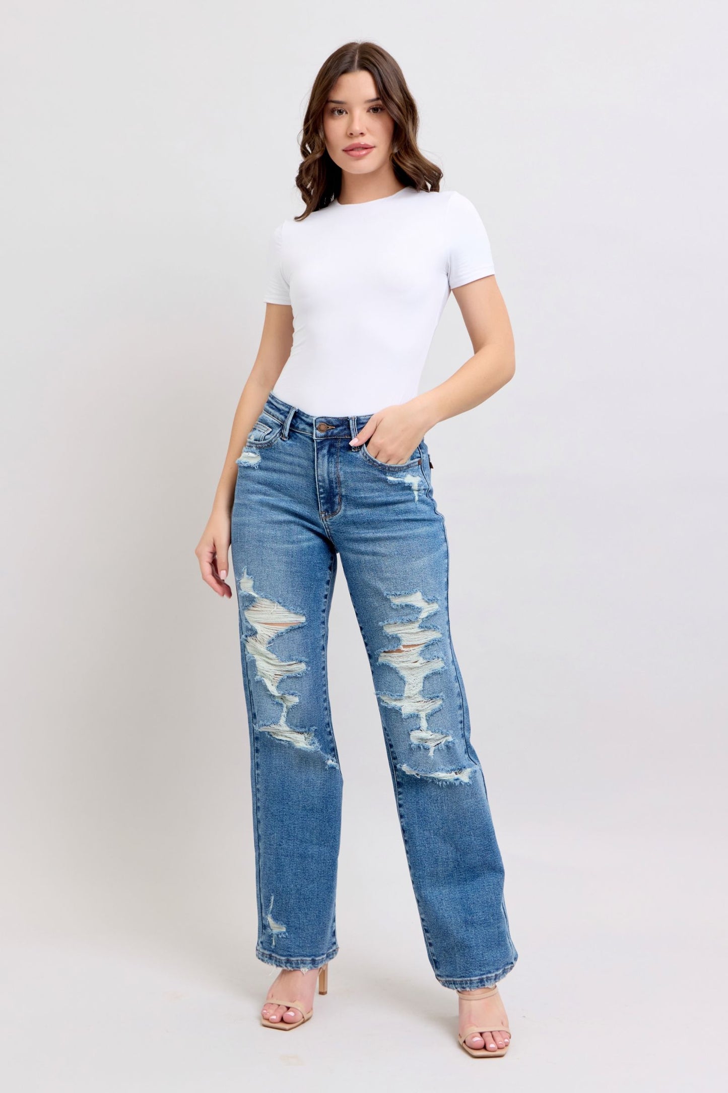 HW Heavy Destroy Straight Jean